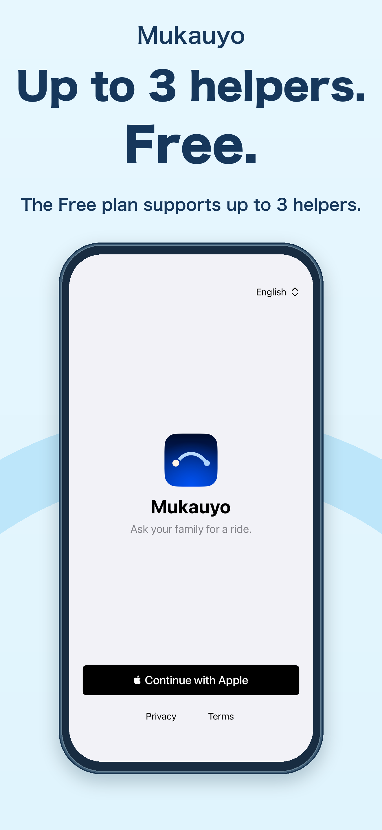 Mukauyo screen showing that up to three helpers are free.